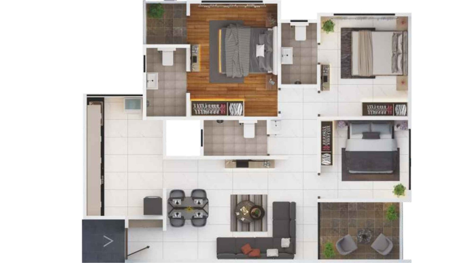 The-Shashwat-3-BHK-Floor-plan-863 & 929-sqft